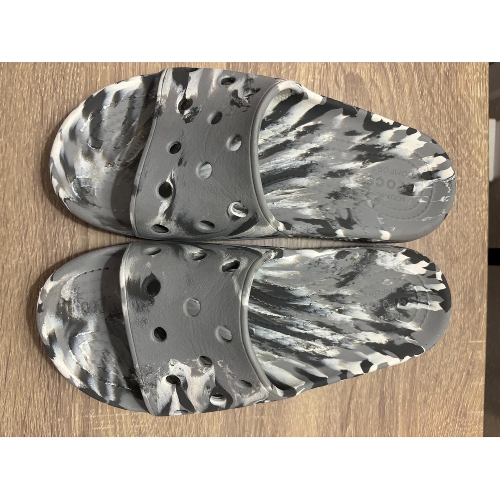 Crocs Marbled Slides Sandals Waterproof Slate Grey Gray Men 7/ Women 9